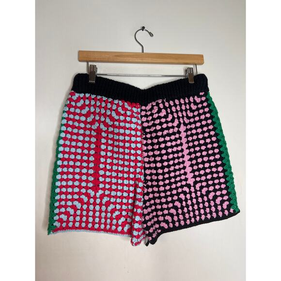 NWT Lingua Franca NYC Simko Crochet Shorts Glacier Pink Multi Size: Medium - Picture 6 of 7